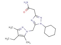 2-{1-cyclohexyl-5-[(4-ethyl-3,5-dimethyl-1H-pyrazol-1-yl)methyl]-1H-1,2,4-triazol-3-yl}acetamide
