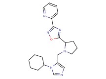 2-(5-{1-[(1-cyclohexyl-1H-imidazol-5-yl)methyl]-2-pyrrolidinyl}-1,2,4-oxadiazol-3-yl)pyridine