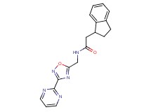 2-(2,3-dihydro-1H-inden-1-yl)-N-{[3-(2-pyrimidinyl)-1,2,4-oxadiazol-5-yl]methyl}acetamide