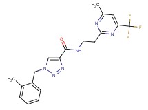 1-(2-methylbenzyl)-N-{2-[4-methyl-6-(trifluoromethyl)-2-pyrimidinyl]ethyl}-1H-1,2,3-triazole-4-carboxamide