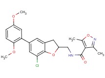 N-{[7-chloro-5-(2,5-dimethoxyphenyl)-2,3-dihydro-1-benzofuran-2-yl]methyl}-3,5-dimethyl-4-isoxazolecarboxamide