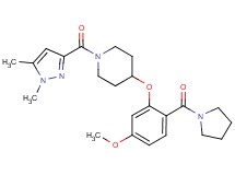 1-[(1,5-dimethyl-1H-pyrazol-3-yl)carbonyl]-4-[5-methoxy-2-(1-pyrrolidinylcarbonyl)phenoxy]piperidine