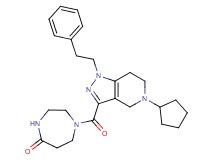 1-{[5-cyclopentyl-1-(2-phenylethyl)-4,5,6,7-tetrahydro-1H-pyrazolo[4,3-c]pyridin-3-yl]carbonyl}-1,4-diazepan-5-one