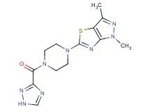 1,3-dimethyl-5-[4-(1H-1,2,4-triazol-3-ylcarbonyl)piperazin-1-yl]-1H-pyrazolo[3,4-d][1,3]thiazole