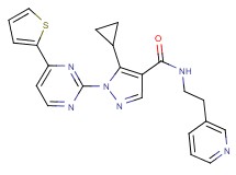 5-cyclopropyl-N-[2-(3-pyridinyl)ethyl]-1-[4-(2-thienyl)-2-pyrimidinyl]-1H-pyrazole-4-carboxamide