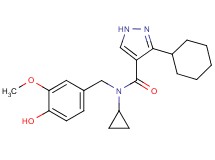 3-cyclohexyl-N-cyclopropyl-N-(4-hydroxy-3-methoxybenzyl)-1H-pyrazole-4-carboxamide