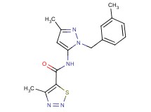 4-methyl-N-[3-methyl-1-(3-methylbenzyl)-1H-pyrazol-5-yl]-1,2,3-thiadiazole-5-carboxamide