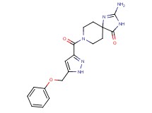 2-amino-8-{[5-(phenoxymethyl)-1H-pyrazol-3-yl]carbonyl}-1,3,8-triazaspiro[4.5]dec-1-en-4-one