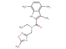 N-ethyl-3,4,7-trimethyl-N-[(5-methyl-1,2,4-oxadiazol-3-yl)methyl]-1H-indole-2-carboxamide