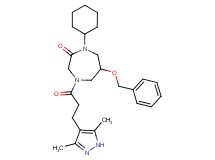 6-(benzyloxy)-1-cyclohexyl-4-[3-(3,5-dimethyl-1H-pyrazol-4-yl)propanoyl]-1,4-diazepan-2-one