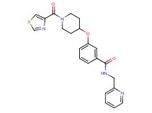N-(2-pyridinylmethyl)-3-{[1-(1,3-thiazol-4-ylcarbonyl)-4-piperidinyl]oxy}benzamide