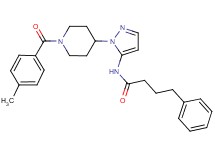 N-{1-[1-(4-methylbenzoyl)-4-piperidinyl]-1H-pyrazol-5-yl}-4-phenylbutanamide