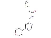 3-(methylthio)-N-{[6-(4-morpholinyl)-4-pyrimidinyl]methyl}propanamide