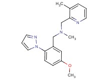 1-[5-methoxy-2-(1H-pyrazol-1-yl)phenyl]-N-methyl-N-[(3-methylpyridin-2-yl)methyl]methanamine