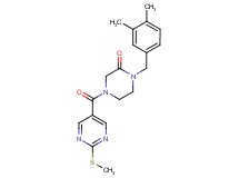 1-(3,4-dimethylbenzyl)-4-{[2-(methylthio)-5-pyrimidinyl]carbonyl}-2-piperazinone