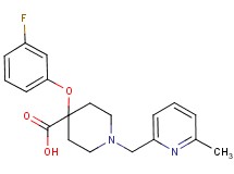 4-(3-fluorophenoxy)-1-[(6-methylpyridin-2-yl)methyl]piperidine-4-carboxylic acid