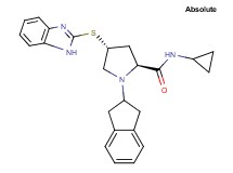 (4R)-4-(1H-benzimidazol-2-ylthio)-N-cyclopropyl-1-(2,3-dihydro-1H-inden-2-yl)-L-prolinamide