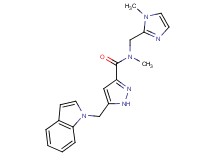 5-(1H-indol-1-ylmethyl)-N-methyl-N-[(1-methyl-1H-imidazol-2-yl)methyl]-1H-pyrazole-3-carboxamide