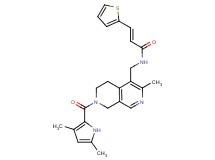 (2E)-N-({7-[(3,5-dimethyl-1H-pyrrol-2-yl)carbonyl]-3-methyl-5,6,7,8-tetrahydro-2,7-naphthyridin-4-yl}methyl)-3-(2-thienyl)acrylamide