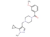 1-[(5-cyclopropyl-1-methyl-1H-pyrazol-4-yl)methyl]-4-(3-methoxybenzoyl)piperazine