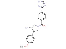 (3R*,4S*)-4-(4-methoxyphenyl)-1-[4-(1H-1,2,4-triazol-3-yl)benzoyl]pyrrolidin-3-amine