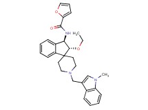 N-{(2R*,3R*)-2-ethoxy-1'-[(1-methyl-1H-indol-3-yl)methyl]-2,3-dihydrospiro[indene-1,4'-piperidin]-3-yl}-2-furamide