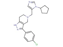 3-(4-chlorophenyl)-5-[(1-cyclopentyl-1H-imidazol-5-yl)methyl]-4,5,6,7-tetrahydro-1H-pyrazolo[4,3-c]pyridine