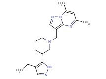 3-{[3-(4-ethyl-1H-pyrazol-5-yl)piperidin-1-yl]methyl}-5,7-dimethylpyrazolo[1,5-a]pyrimidine