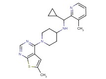 N-[cyclopropyl(3-methylpyridin-2-yl)methyl]-1-(6-methylthieno[2,3-d]pyrimidin-4-yl)piperidin-4-amine