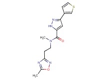 N-methyl-N-[2-(5-methyl-1,2,4-oxadiazol-3-yl)ethyl]-3-(3-thienyl)-1H-pyrazole-5-carboxamide