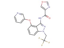 N-[4-(pyridin-3-yloxy)-1-(2,2,2-trifluoroethyl)-1H-indazol-3-yl]-1,3-oxazole-4-carboxamide
