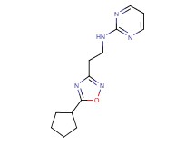 N-[2-(5-cyclopentyl-1,2,4-oxadiazol-3-yl)ethyl]pyrimidin-2-amine