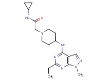 N-cyclopropyl-2-{4-[(6-ethyl-1-methyl-1H-pyrazolo[3,4-d]pyrimidin-4-yl)amino]-1-piperidinyl}acetamide