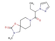 3-methyl-8-[2-(1H-pyrazol-1-yl)butanoyl]-1-oxa-3,8-diazaspiro[4.5]decan-2-one