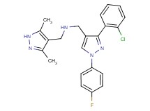 1-[3-(2-chlorophenyl)-1-(4-fluorophenyl)-1H-pyrazol-4-yl]-N-[(3,5-dimethyl-1H-pyrazol-4-yl)methyl]methanamine