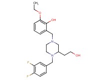 2-{[4-(3,4-difluorobenzyl)-3-(2-hydroxyethyl)-1-piperazinyl]methyl}-6-ethoxyphenol