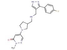 5-{3-[({[3-(4-fluorophenyl)-1H-pyrazol-4-yl]methyl}amino)methyl]pyrrolidin-1-yl}-2-methylpyridazin-3(2H)-one