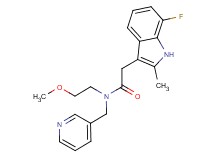 2-(7-fluoro-2-methyl-1H-indol-3-yl)-N-(2-methoxyethyl)-N-(3-pyridinylmethyl)acetamide