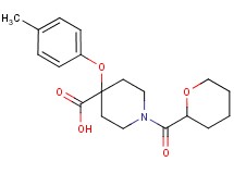 4-(4-methylphenoxy)-1-(tetrahydro-2H-pyran-2-ylcarbonyl)piperidine-4-carboxylic acid