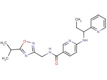 N-[(5-isopropyl-1,2,4-oxadiazol-3-yl)methyl]-6-[(1-pyridin-2-ylpropyl)amino]nicotinamide