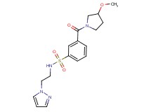 3-[(3-methoxypyrrolidin-1-yl)carbonyl]-N-[2-(1H-pyrazol-1-yl)ethyl]benzenesulfonamide