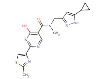 N-[(5-cyclopropyl-1H-pyrazol-3-yl)methyl]-4-hydroxy-N-methyl-2-(2-methyl-1,3-thiazol-4-yl)pyrimidine-5-carboxamide
