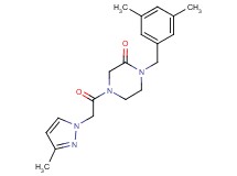 1-(3,5-dimethylbenzyl)-4-[(3-methyl-1H-pyrazol-1-yl)acetyl]-2-piperazinone