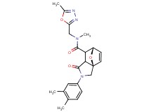 (3aR*,6S*)-2-(3,4-dimethylphenyl)-N-methyl-N-[(5-methyl-1,3,4-oxadiazol-2-yl)methyl]-1-oxo-1,2,3,6,7,7a-hexahydro-3a,6-epoxyisoindole-7-carboxamide