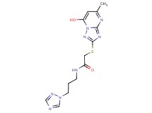 2-[(7-hydroxy-5-methyl[1,2,4]triazolo[1,5-a]pyrimidin-2-yl)thio]-N-[3-(1H-1,2,4-triazol-1-yl)propyl]acetamide