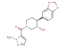 (3S*,4S*)-4-(1,3-benzodioxol-5-yl)-1-[(1-methyl-1H-pyrazol-5-yl)carbonyl]piperidin-3-ol