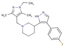1-[(1-ethyl-3,5-dimethyl-1H-pyrazol-4-yl)methyl]-3-[4-(4-fluorophenyl)-1H-pyrazol-5-yl]piperidine