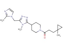1-[3-(1-methylcyclopropyl)propanoyl]-4-{4-methyl-5-[(2-methyl-1H-imidazol-1-yl)methyl]-4H-1,2,4-triazol-3-yl}piperidine