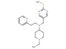 1-ethyl-N-{[2-(methylthio)pyrimidin-5-yl]methyl}-N-(2-pyridin-2-ylethyl)piperidin-4-amine