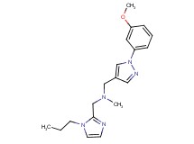 1-[1-(3-methoxyphenyl)-1H-pyrazol-4-yl]-N-methyl-N-[(1-propyl-1H-imidazol-2-yl)methyl]methanamine